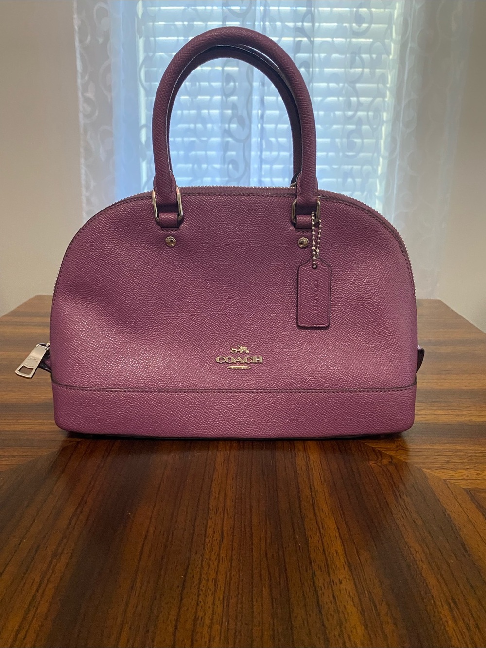 Coach Small Purple Leather Mini Sierra Dome Satchel